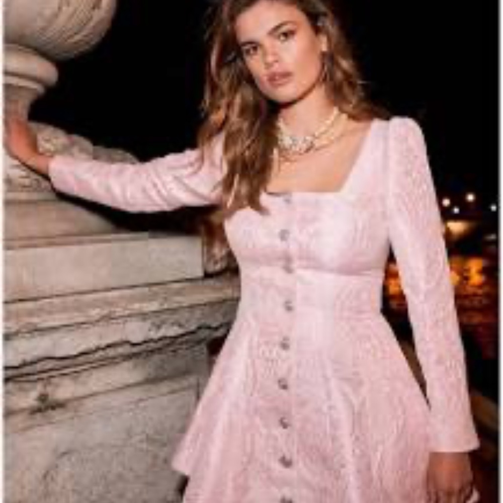 Love shack Fancy Pink Jacquard Dress